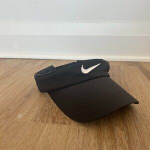 Nike Golf Visor Black Adjustable Swoosh Hat Athletic/Tennis/Running/Sun Visor